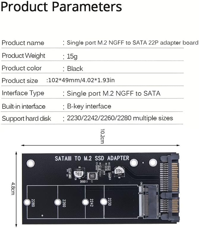 Pstaroth M.2 NGFF B-Key to SATA3 SSD Adapter for Computer Performance Boost - Image 2